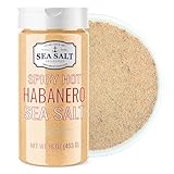 Spicy Hot Habanero Sea Salt Infused with Real Habanero Peppers – Natural Premium Grade Fine-Grain Flavored Salt with Pepper for Cooking & Seasoning – 1 lb Shaker