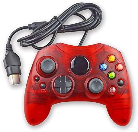 Classic Wired Mekela Controller Gamepad Joystick for Xbox S-Type Game Console (Pack of 2) (ClearBlue and ClearRed)