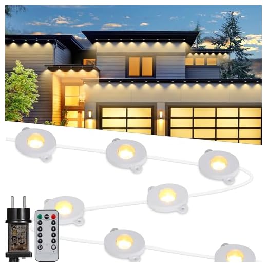 Tacobey Guirlandes de Noël pour Avant-toits, 15m 36 LED Guirlande Lumineuse Blanc Chaud, Guirlande Lampe Electrique avec Télécommande, Minuterie, 8 Modes, Decoration de Noël Exterieur et Interieur