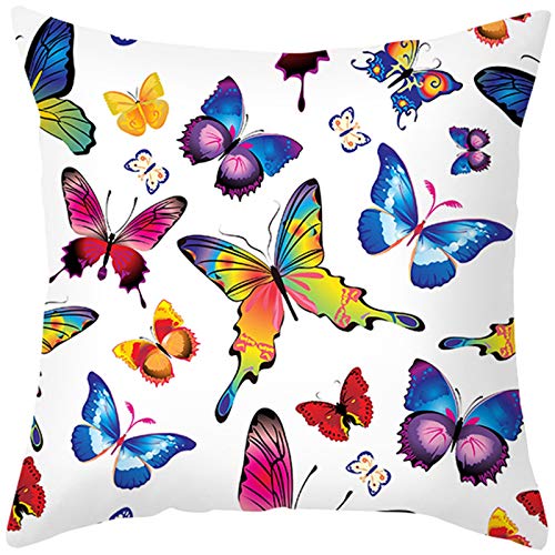 Lieson Cushion Cover Decoration, 1PCS Pillow Cushion Covers 18x18 45x45CM Various Butterflies Sofa Cushion Covers Multicolor, Polyester