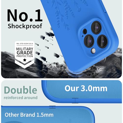 OAOA Engraved for iPhone 16 Pro Max Case, Blue Flower - image 5