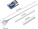 HOTOOLME Aquarium Scraper, 25.6" Stainless Steel Scraper Cleaning Razor with 10 Blades for Glass Aquarium Fish Tank | Glass Aquarium Cleaning,65cm Long Handle,Stainless Steel