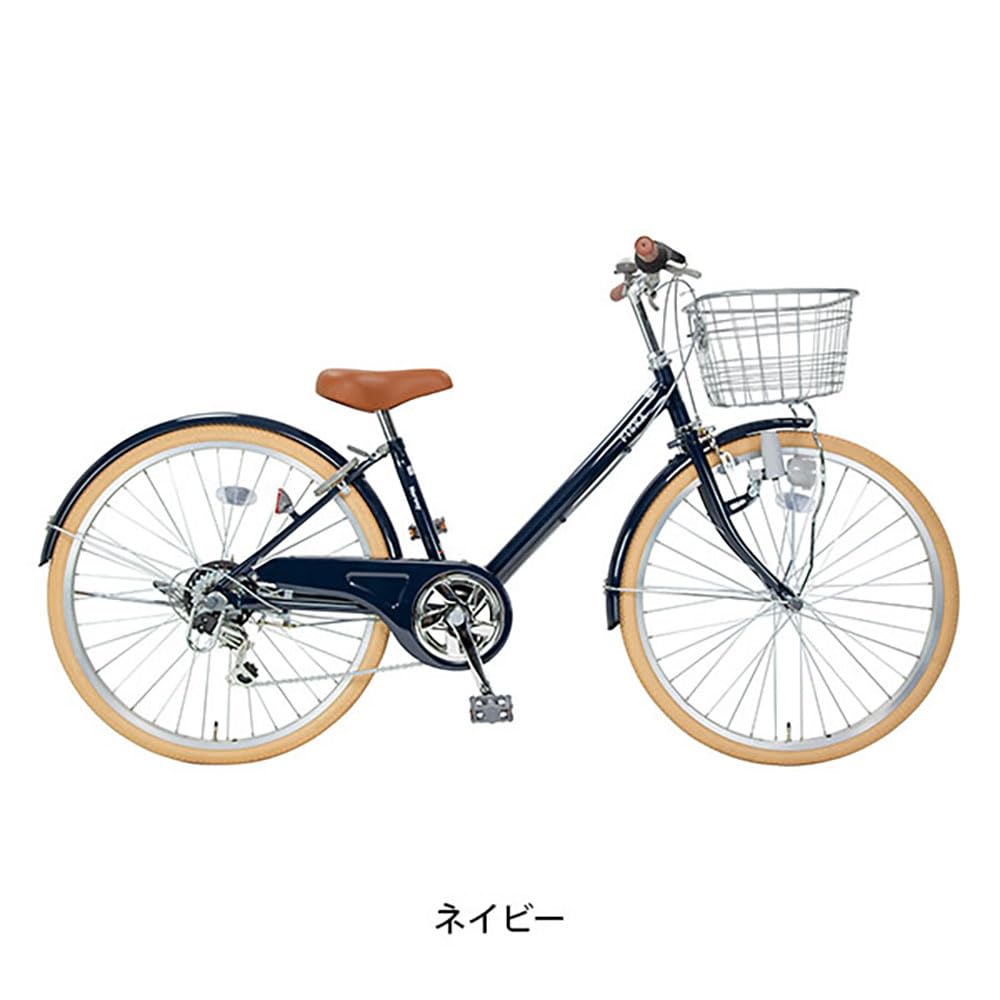 FISKA 24インチ 自転車 6段変速 前カゴ付き ネイビー 中古 FISKA 24