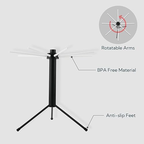 Miniatura 4 de KITCHENDAO Estante de secado de pasta plegable, compacto para un fácil almacenamiento, instalación rápida, estante plegable para secadora de pasta,