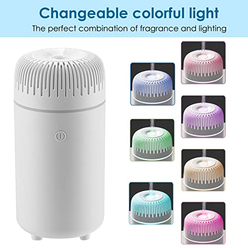 Car Diffuser Humidifier Aromatherapy Essential Oil Diffuser Usb Cool Mist Mini Portable Diffuser For Car Home Office Bedroom (White) #TOP1