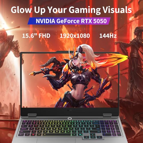 LOQ 15IRX10 RTX 5050 AI Gaming Laptop, 15.6 FHD 144Hz, Intel i5-13450HX(Beats Intel i7), NVIDIA RTX 5050, 16GB DDR5 RAM, 1TB SSD, W11 Home, tastiera retroilluminata, bundle con raffreddamento - Notebook - Immagine 3