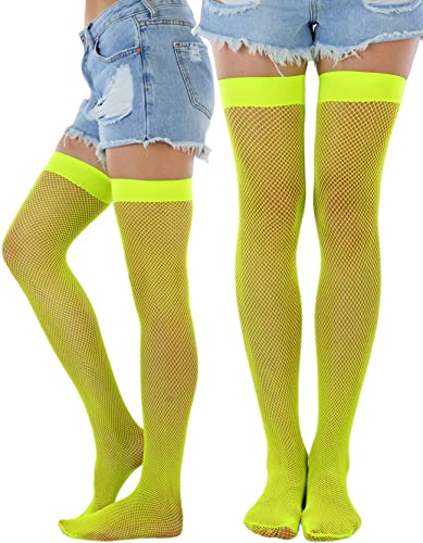 Image of ToBeInStyle Women's Diamond Large and Fine Fence Net Fishnet Nylon Thigh High