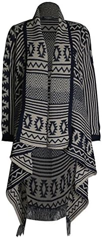 Pink Wind Women's Irregular Draped Open Front Knitted Cardigan Sweater