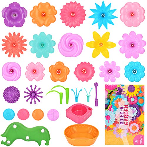 Victostar Flower Building Toy Garden Building Blocks Toy Set for Kids, 98 PCS Educational Toy Creative Playset for Age 4,5,6,7 Year Old Gifts