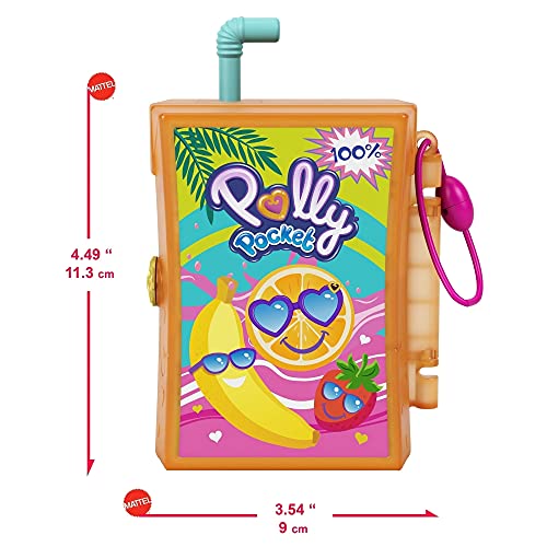 Polly Pocket GKJ53 - Saftspaß-Safari Schatulle mit lustigen Überraschungen, den kleinen Puppen Polly und Shani, 2 Faultier-Figuren und Stickerbogen; Spielzeug für Kinder ab 4 Jahren – Bild 5