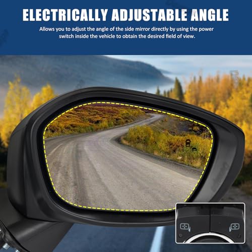 Dexepe Passenger Side Mirror Assembly Compatible with Honda Civic LX/Sport 2022-2025 Non-heated Power Adjustable Glass Manual Folding Replace 76208T20A01 HO1321350 Black (3Pin Right) - Thumbnail 4