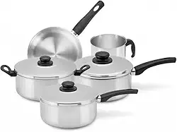 Jogo de Panelas Nigro Alumínio Baquelite Eterna 5 Pç Polida