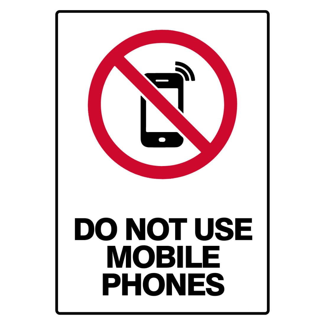 Prohibition Safety Sign - Do Not Use Mobile Phones Metal Tin Sign 8 x 12 inch for Industrial & Commercial