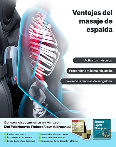 Cojin-de-masaje-Relaxxnow-Masajeador-con-Funcion-de-Calor-y-Cabezales-de-Masaje-Giratorios-para-Manos-Cuello-Hombros-y-Espalda-RXM50-Almohada-de-Masaje-Relax-Shiatsu-Para-Coche-Oficina-y-Hogar