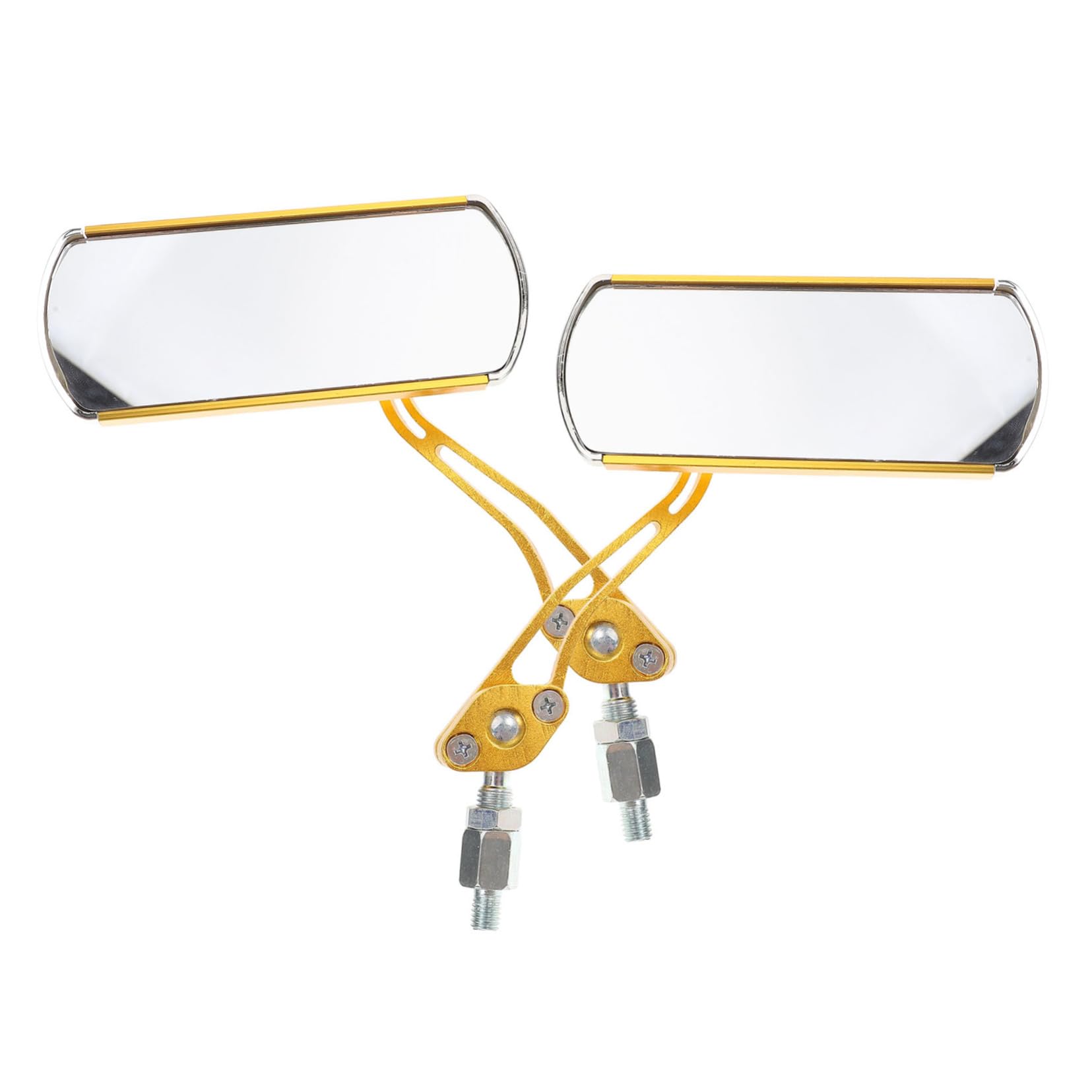 Specchio Retrovisore per Bicicletta Regolabile 2 Pezzi in Lega | Colore Oro, per Scooter Elettrici e Scooter, Design Multifunzione Angolo Regolabile