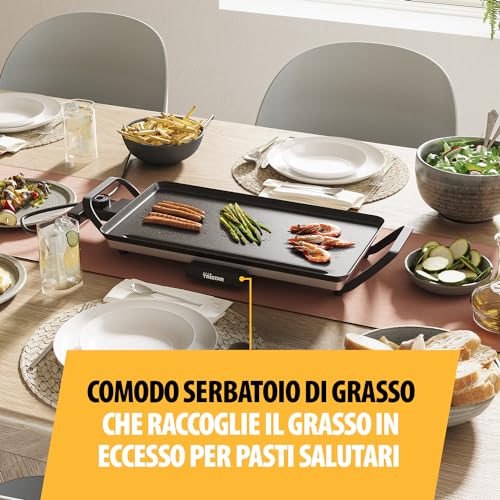 Tristar Table Grill Slim M - Piastra di cottura con ampia superficie di 46 x 26 cm - Termostato regolabile - Manici rimovibili - Rivestimento antiaderente - Facile da pulire - BP-2667 - Immagine 3