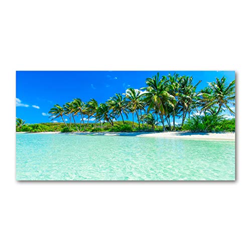 Fond de hotte verre trempé 140x70 vert dosseret cuisine splashback paysage tropical Tulup
