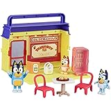 Bluey Takeaway Restaurant - Pack and Go Playset - Includes 3 Figures, 7 Accessories (11 Total Pieces)