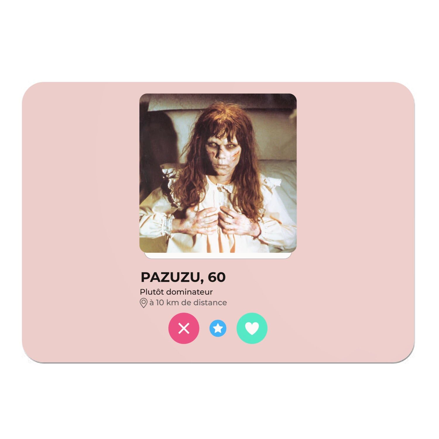 Napperons rose Pazuzu Exorciste en liège parfaits pour vos soirées cinéma et rencontres x4