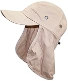 BWH Men/Women Ball Cap Summer Hat With Neck Protection Flap - Khaki