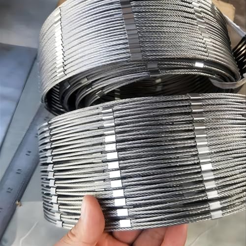 RAUMPA Zaun Garten Metall Stahlseil Netz Zaun Netz Edelstahl Metall Maschen 10cm Gartenzaun Weidezaun Wildzaun Hühnerzaun Hundezaun Schafzaun Teichzaun Für Garten Balkon Weide Schaf Hühner