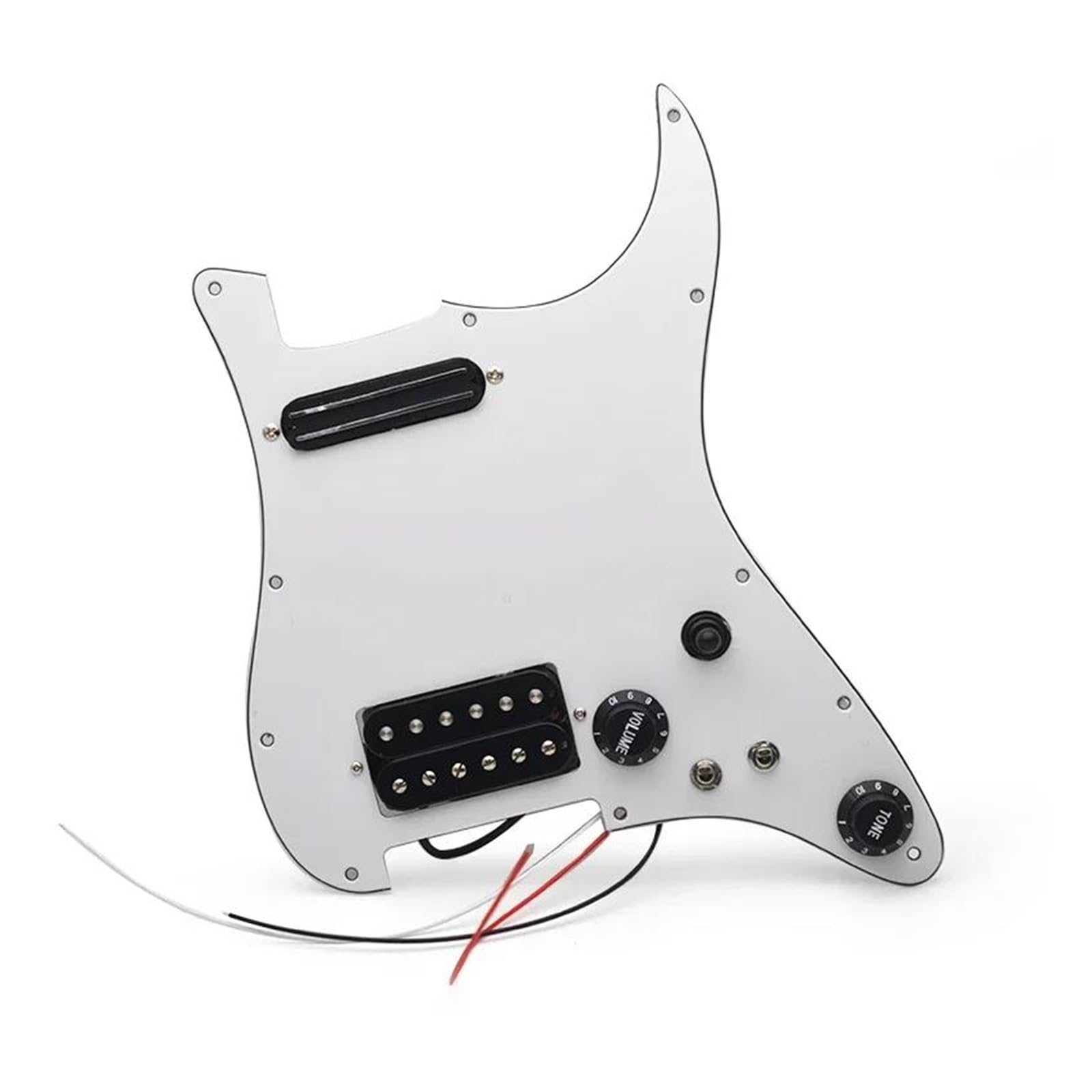 Pastilla Golpeador De Guitarra Precableada Alnico 5 Con Corte De Bobina Simple Y Configuración Dual HH Mini | Recogida del golpeador(Bk w WH)