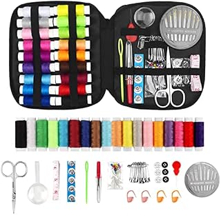 120 Pcs Sewing Kit, Portable Travel Sewing Kit with Zipper Case, Mini Needle and Thread Kit Premium Sewing Accessories, 18-Colour Thread and Needles Set for Home, Travel, Adults and Beginners