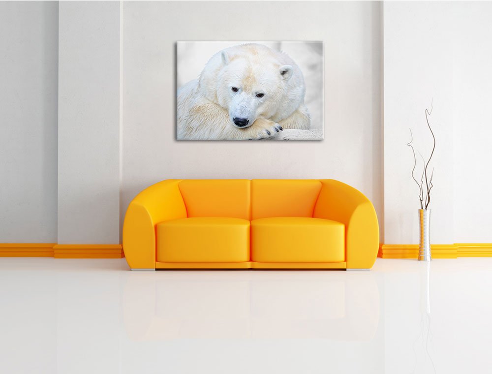 câlin ours polaire noir / blanc Taille: 120x80 sur toile, énorme XXL Photos complètement encadrée avec civière, art impression sur murale avec cadre, moins cher que la peinture ou la peinture à l'huile, aucune affiche ou un poster