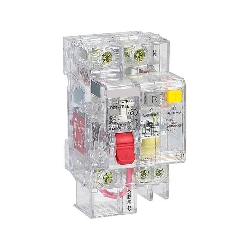 Disyuntor de Fugas DZ47TRLE interruptor diferencial RCBO 60A 30mA 4,5kA transparente