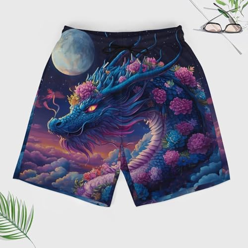 Dragon Moon Mens Swim Trunks Quick Dry Beach Board Shorts with Pockets4