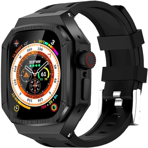 Bracelet de montre en caoutchouc et acier pour Apple Watch, passez du bureau au sport avec style