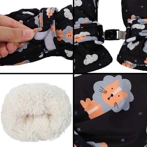 Guantes de nieve impermeables para niños con forro polar térmico 4