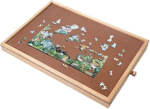 100 Piece Compact 17.3 X 13.3 Inch Puzzle Board - Suitable for Puzzles Up to 16 X 12 Inches,Personal Small Jigsaw Puzzles Table,with Storage Drawers