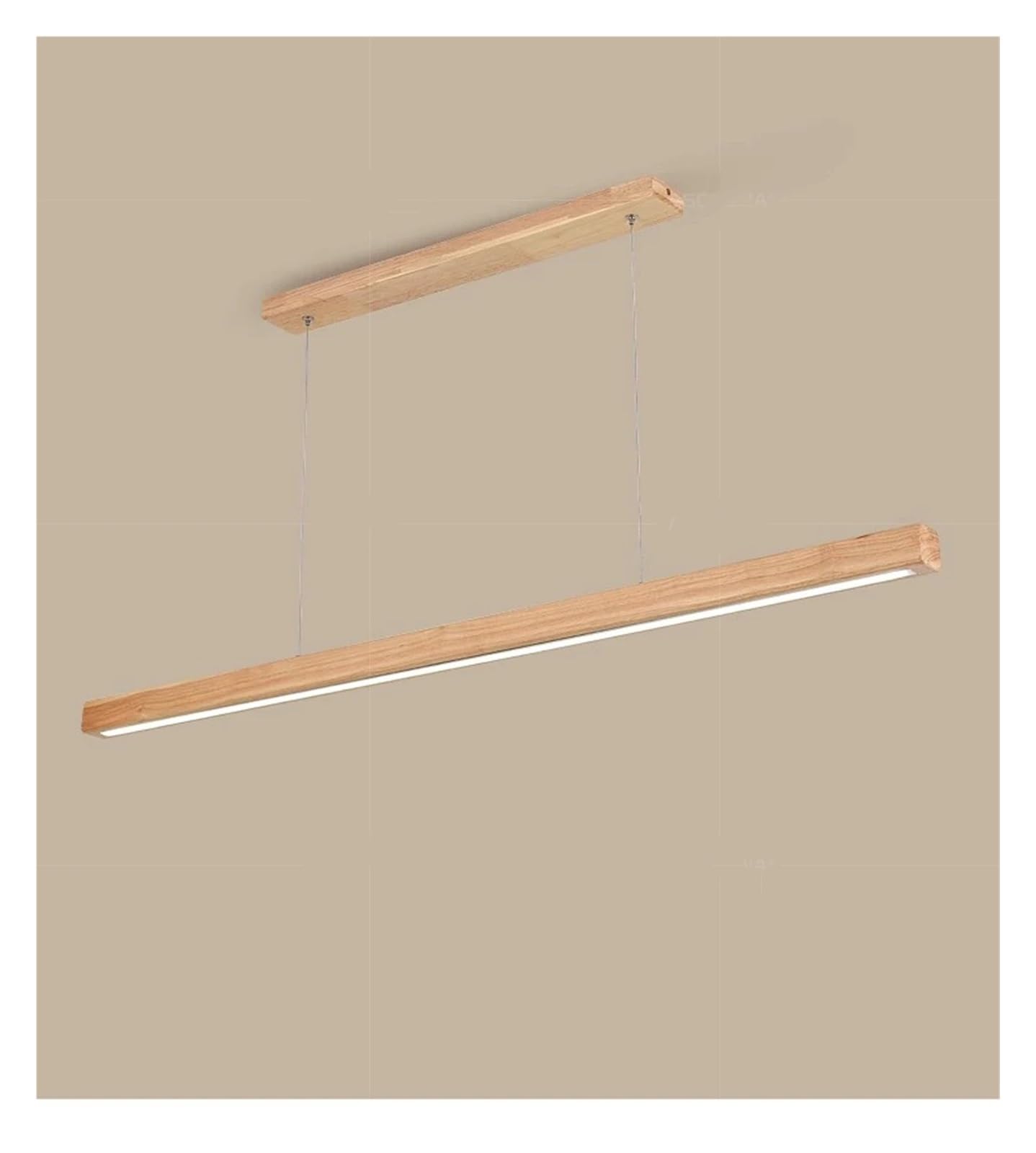 ASerZenith Modern Led Pendant Light Wood Long Strip Dining Table Lamp Stepless Dimming Suspension Chandelier For Living Dining Room Kitchen Lighting Fixture,Wood-80Cm