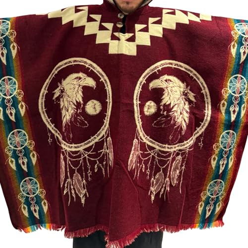 Gamboa Alpaca Wool Mexican Poncho with Hood for Men Hoodie Pancho Mens Western Hooded Serape3