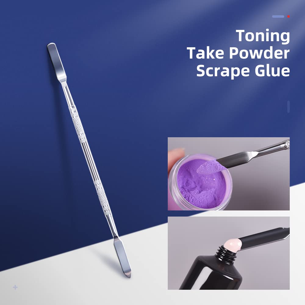 18,3 cm Pro szpatułka do makijażu ze stali nierdzewnej dwustronna kosmetyczna mieszadło do zdobienia paznokci narzędzia do manicure (rozmiar 2)