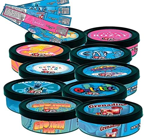 Self-Seal Cali Tin Can with Ring Lid and Labels, Side Stickers, Pressitin Stickers, Tin Tuna Can - No Tools Needed - 100ml/3.5g