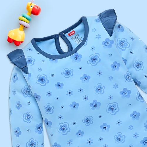 Image of LuvLap Baby Girls 100% Cotton Full Sleeve Top & Pyjama Sets, Pack Of 02