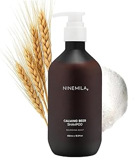 NINEMILA Calming Beer Shampoo with Biotin & Collagen for Thinning Hair, Postpartum Care, Hard Water Safe, Vegan, Sulfate-Free, Paraben-Free, Color-Safe Formula, 16.9 Fl oz