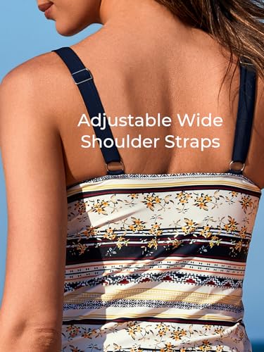 Summer Mae Color Block Tankini Swimsuits for Women 2025 with Side Pockets Sporty Swim Shorts Two Piece Bathing Suits4