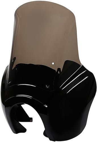 Green-L Carenado superior delantero con parabrisas de 15 pulgadas apto para Harley Dyna Low Rider T-Sport Fat Street Bob