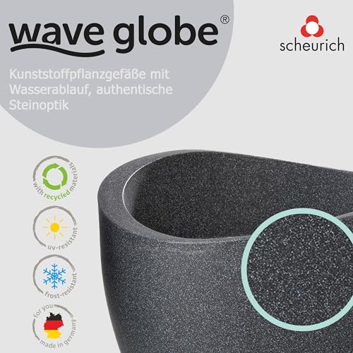 Pot de fleurs extérieur Wave Globe Scheurich pour terrasse moderne