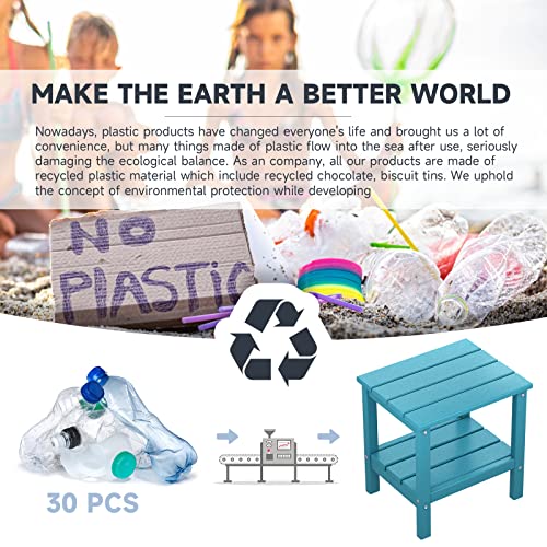 Kingyes Double Side Table, Adirondack End Table- Aquamarine Blue #TOP5