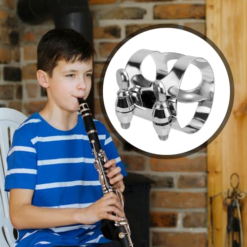 image for Gosknor 2pcs Clarinet Ligature, Premium Metal Clarinet Ligature B Flat