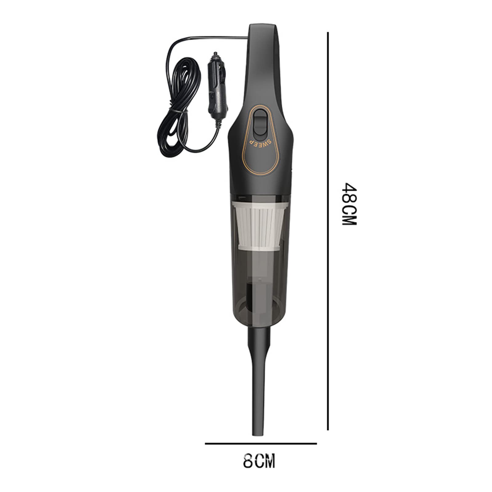 Aspiradora de Mano Inalámbrica 120W 10000PA Succión Fuerte Recargable Aspiradora de Automóvil Portátil en Seco Húmedo y Liviana para el Hogar, Automóvil y Mascotas,Negro,con Cable