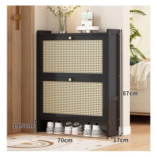 Mueble de almacenamiento moderno y zapatero de ratán para entrada premium 3