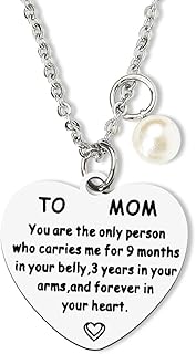 Mama Necklace for Woman I Love You Mom Birthday Gifts for Mother Pendant Necklace Gift for Christmas Gifts for Her Best Mom Ever Gifts for Mommy Mama Gifts Stocking Stuffers for Moms Heart Necklace