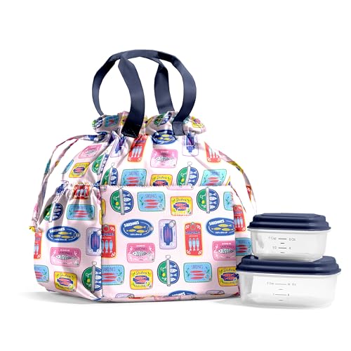 Fit & Fresh Cromwell Cinch Insulated Lunch Bag for Women w/Containers