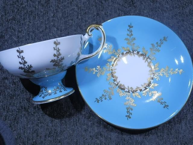 エインズレイ　アンテーク　ターコイズ　金枝葉　2段底 　置き場管理 001 エインズレイ アンテーク ターコイズ 金枝葉 2段底 置き場管理 001
