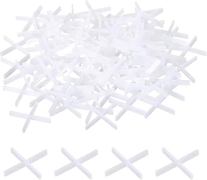 uxcell 300Pcs Tile Spacers 1mm 3/64" Wall Floor Tile Plastic Cross Spacer for Ceramic Tile Installation, White